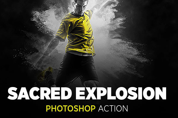 帅气粉末爆炸效果的PS动作 Sacred Explosion Photoshop Action [atn]