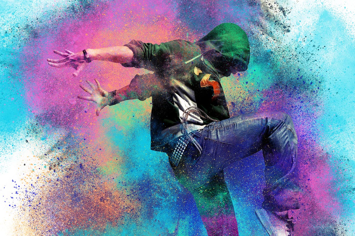 炫彩粉末喷溅特效PS动作 Color Dust Photoshop Action插图