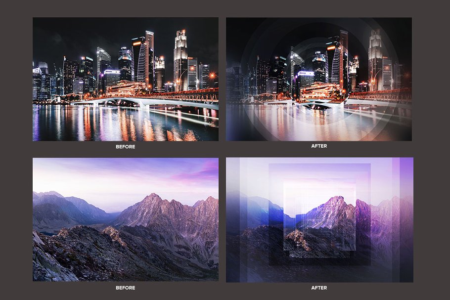 几何科幻照片效果处理PSD模板 Geometric Haze Photoshop Template插图(3)