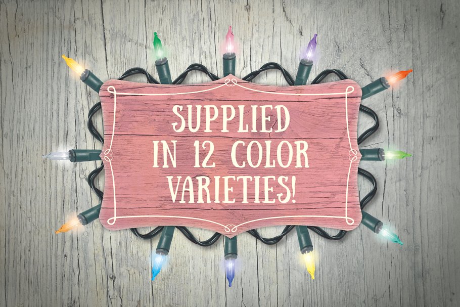 彩色小灯彩灯图案AI笔刷 Fairy Light Brushes插图(2)