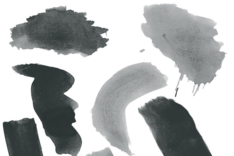 150款手绘水彩笔画图案PS笔刷 150 Handcrafted Watercolor Brushes插图(2)