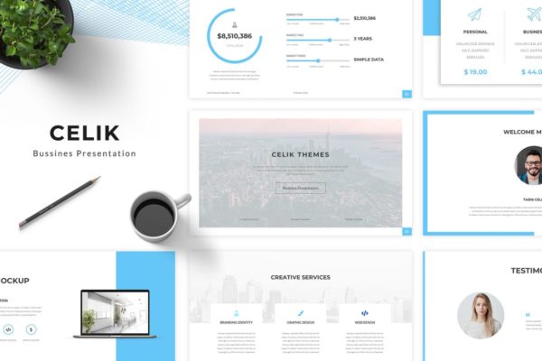 极简主义现代风格谷歌幻灯片模板 Celik Google Slides Template