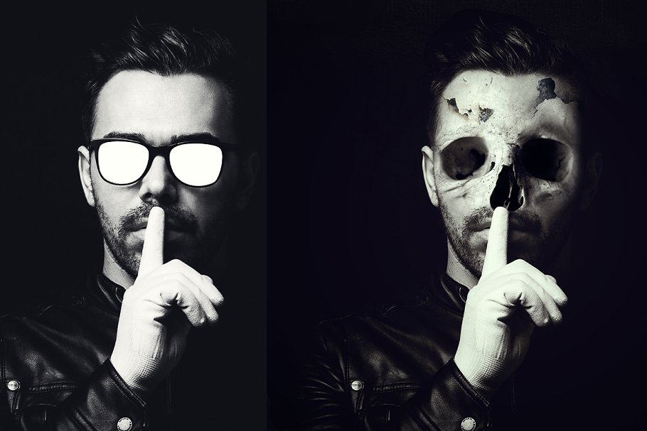 人像转恐怖骷髅头特效PS动作 Skull Face Ps Action插图(8)