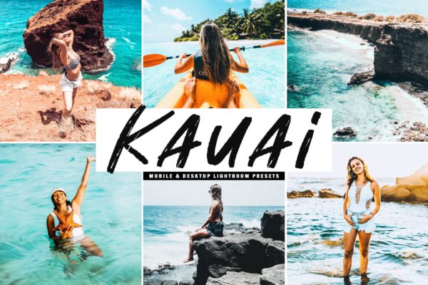 浪漫海景写真摄影照片后期处理LR预设 Kauai Mobile &amp; Desktop Lightroom Presets