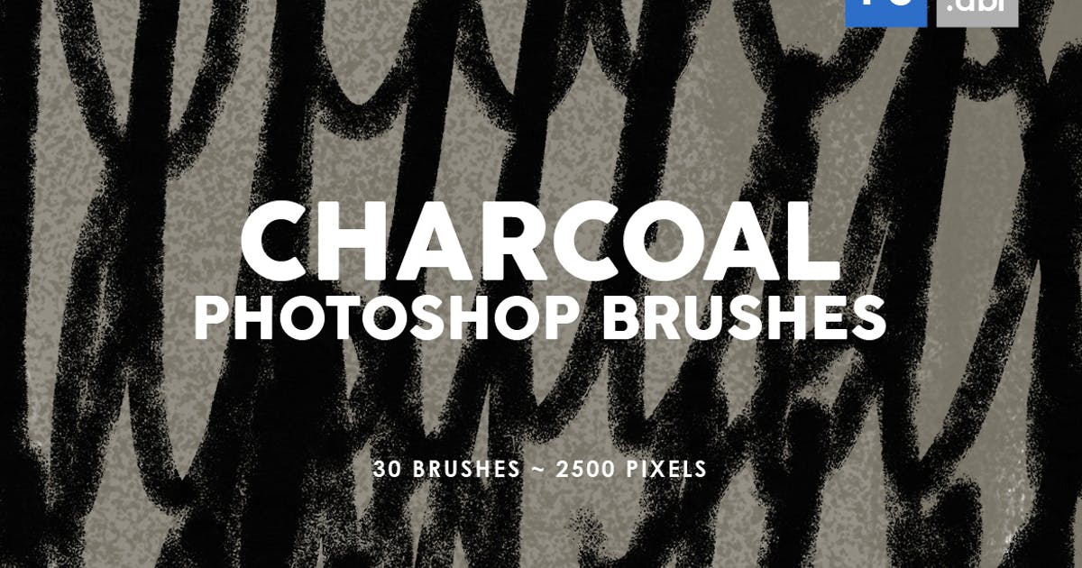 30款木炭纹理PS印章图案笔刷插图