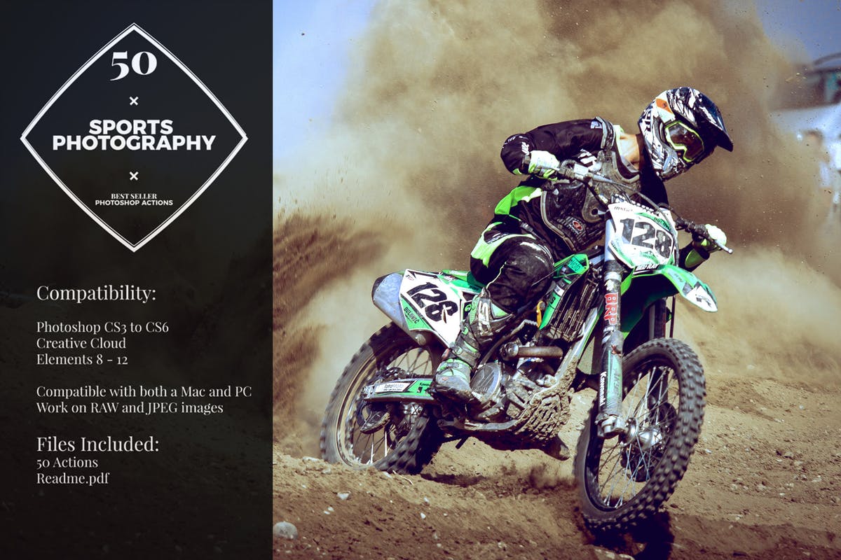 50款运动摄影照片后期处理LR调色预设 50 Sports Effect Photoshop Actions插图