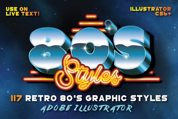 80年代复古文本图层样式 80’s Retro Graphic Styles