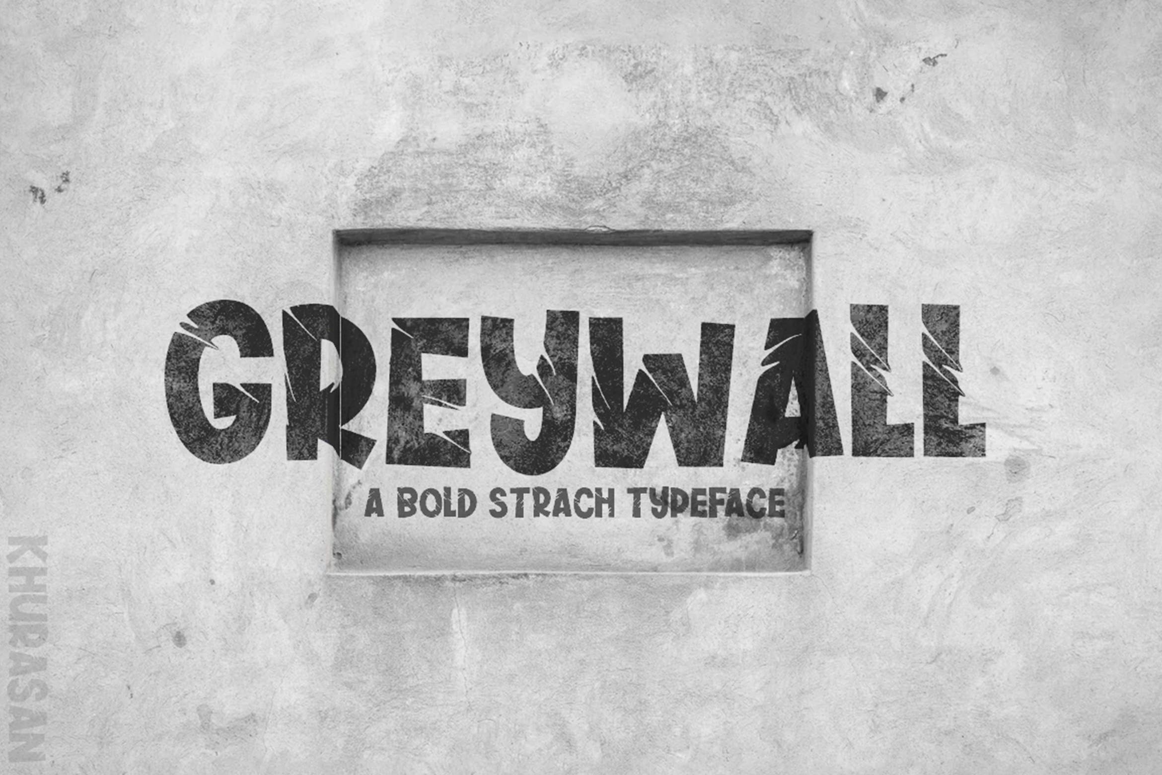 英文粗体划痕无衬线字体下载 Greywall插图
