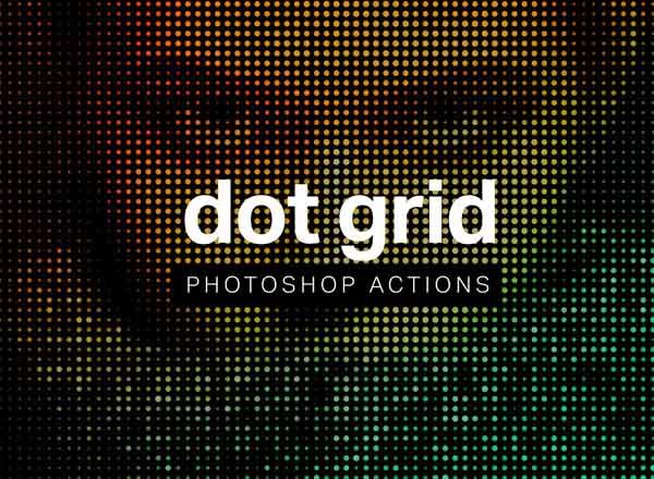 帅气波点网格PS动作 Dot Grid Photoshop Actions