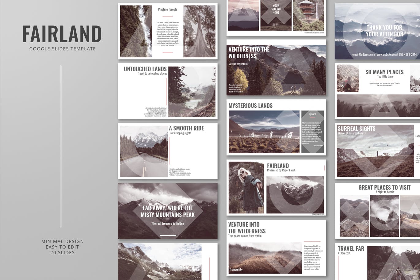 时尚高端简约多用途的几何图形Google Slide谷歌幻灯片powerpoint演示模板（pptx）插图