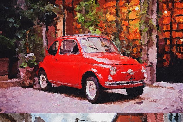 一键生成大师级逼真油画作品效果PS动作 Palette Knife Photoshop Action插图(2)