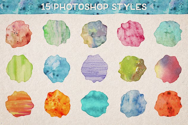 DIY水彩插画设计工具包v1(样式/PS笔刷/纹理) Watercolor Magic Volume 1插图(1)