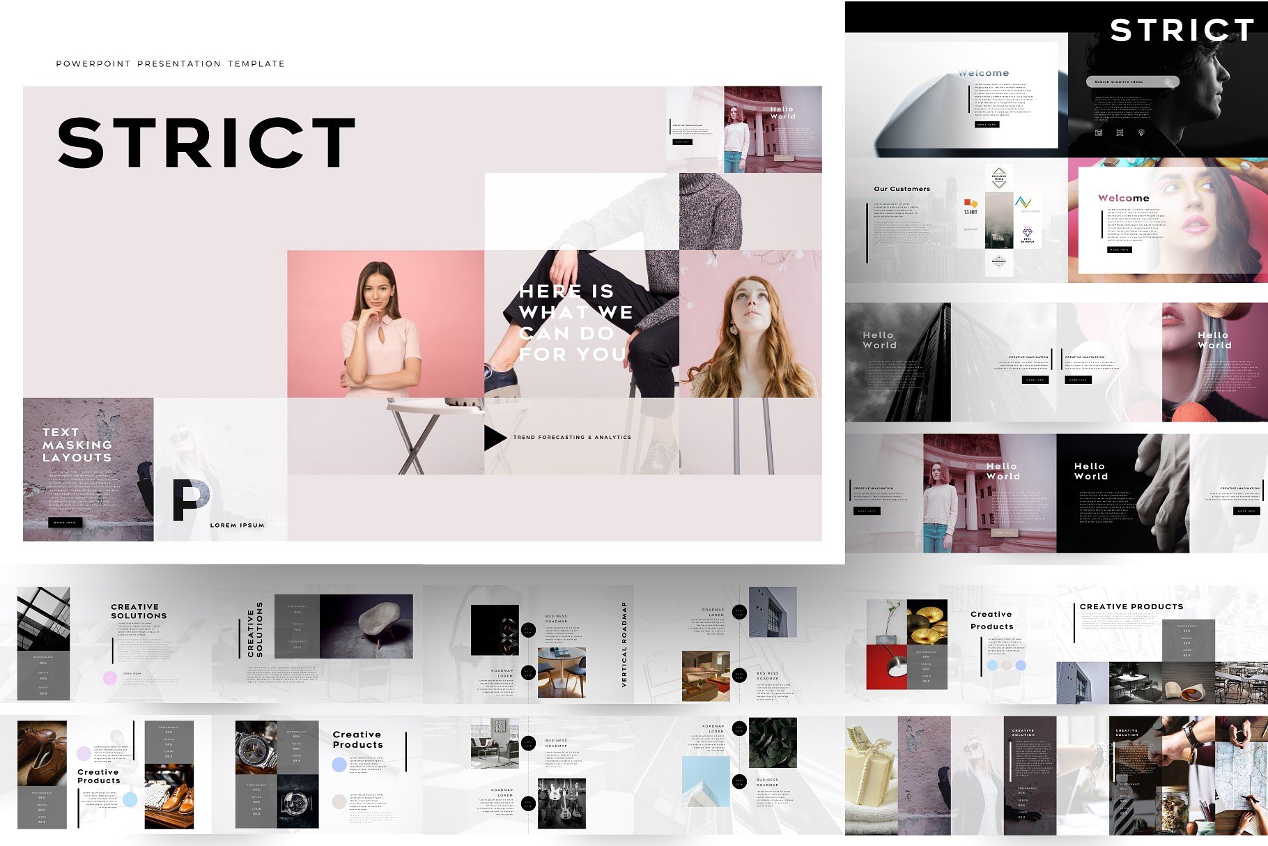 12合1创意极简的幻灯片模板合辑下载 12-IN-1 Creative PowerPoint Bundle [pptx]插图(1)