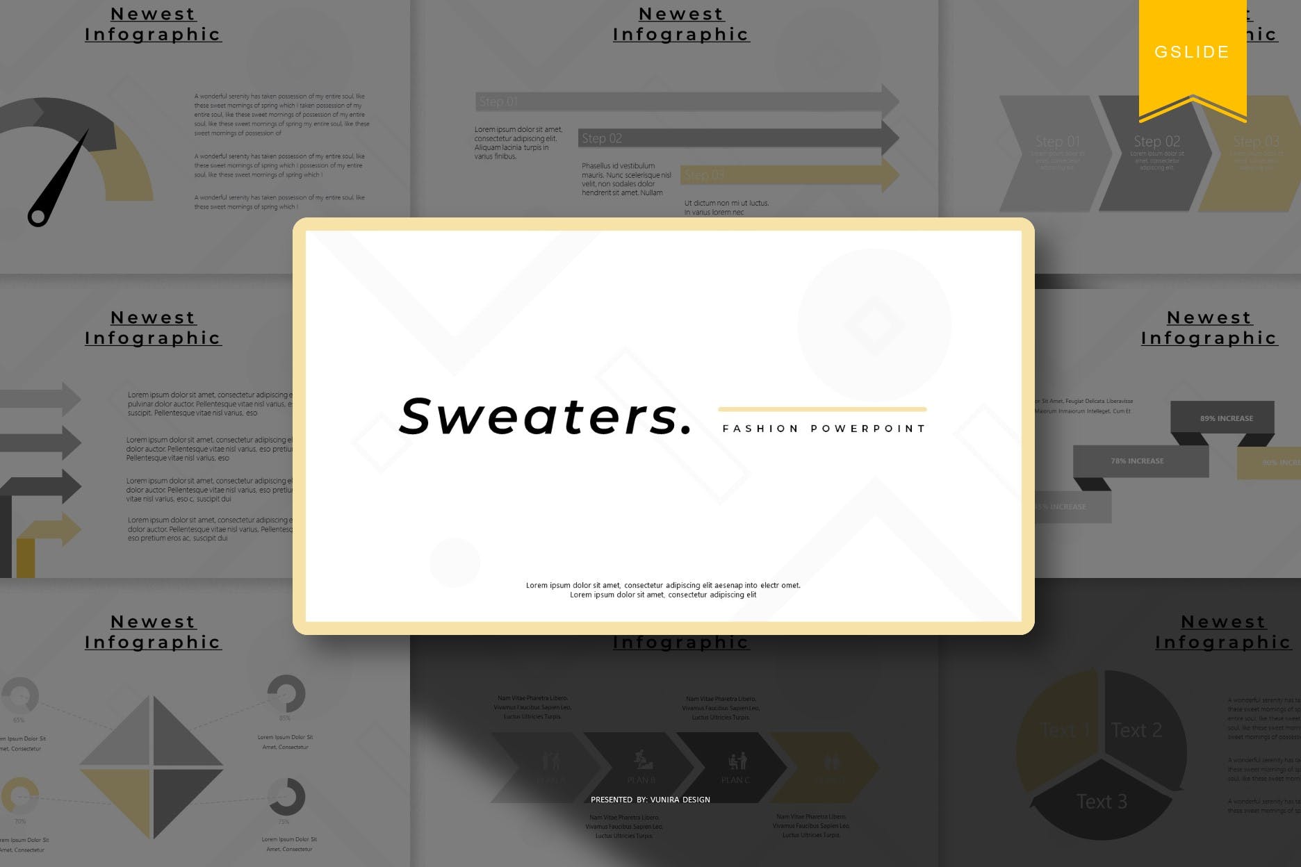 时尚服饰主题谷歌幻灯片设计模板 Sweaters | Google Slides Template插图