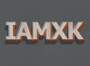 复古木头材质3D文本样式[psd]