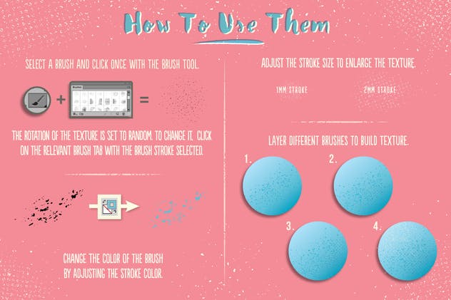 噪点/半色调/磨损效果AI画笔笔刷工具包 Light Print Texture Illustrator Brushes插图(4)