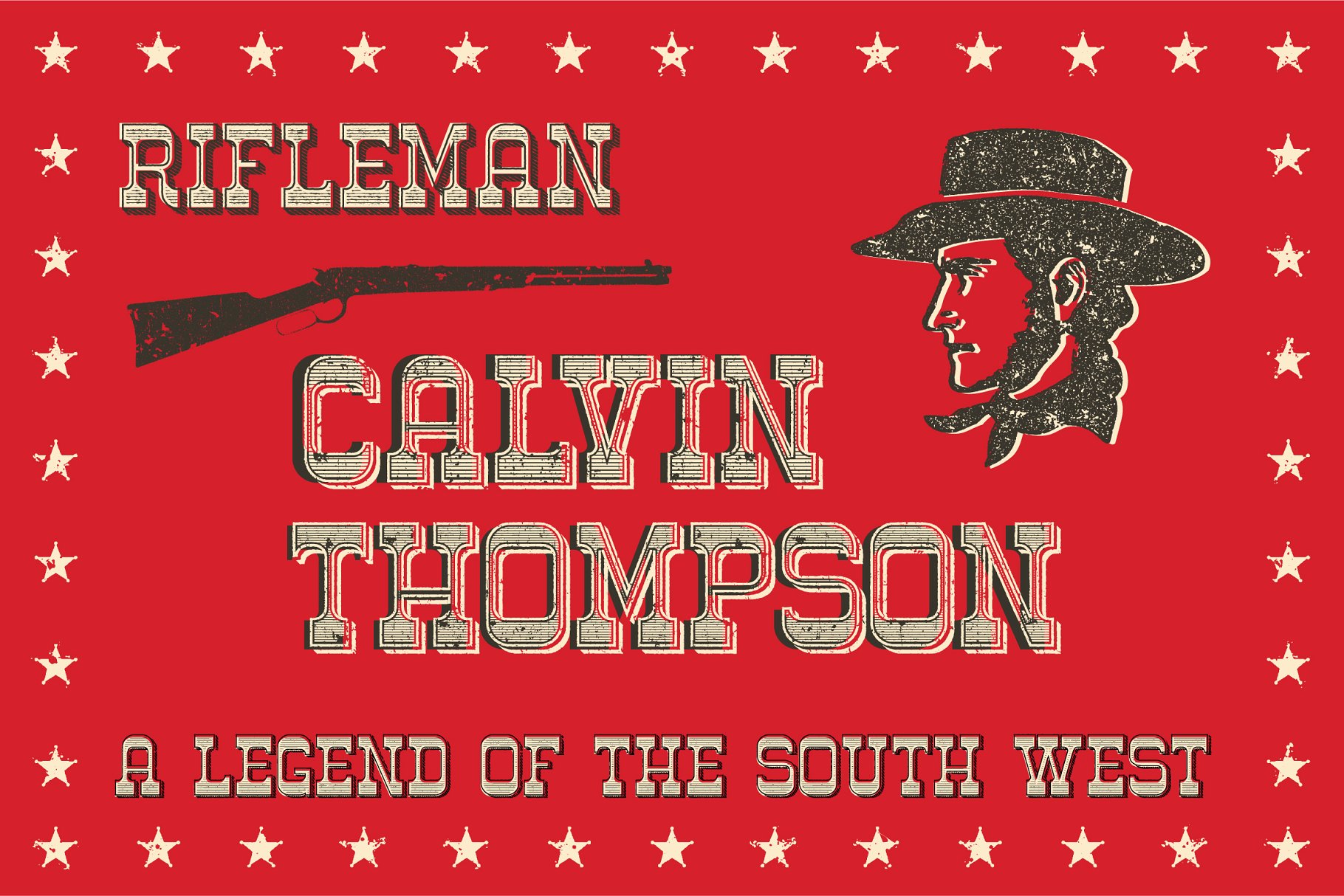 复古西部牛仔电影风格AI图层样式 Western Typography Saloon插图(4)