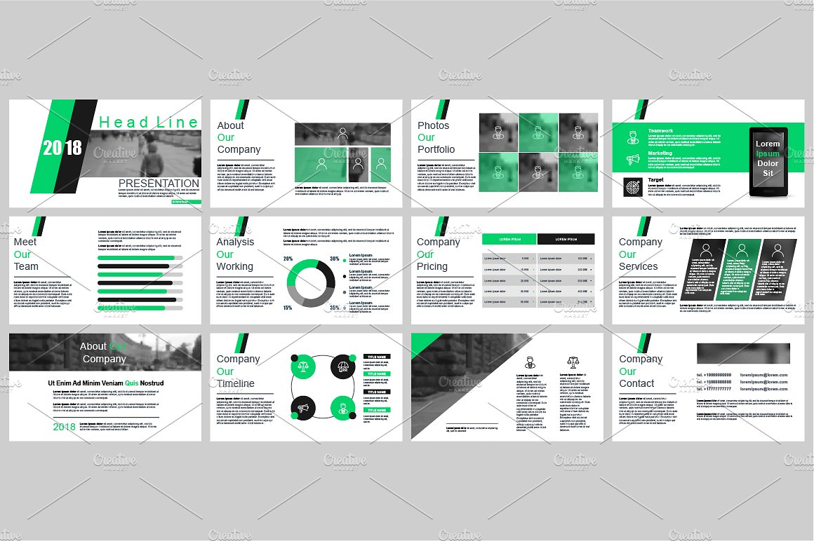 白色背景信息图形幻灯片模板合集 Powerpoint Presentation Templates插图(4)