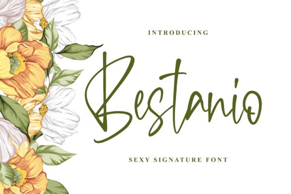 性感时尚英文签名字体素材库精选 Bestanio – Sexy Signature Font
