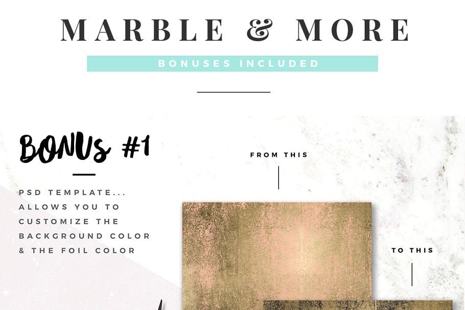 大理石&烫金锡纸纹理 Marble & More Backgrounds插图(9)