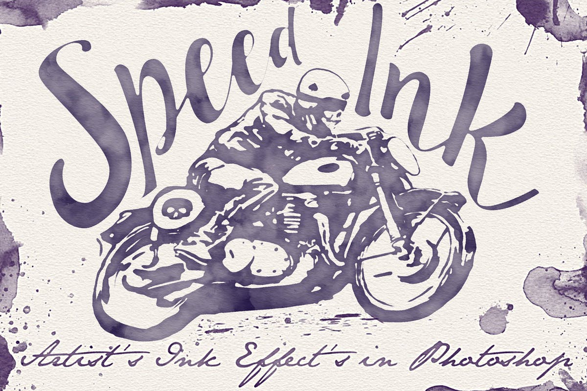 一键生成水墨绘画效果PS图层样式 Speed Ink – Smart PSD插图