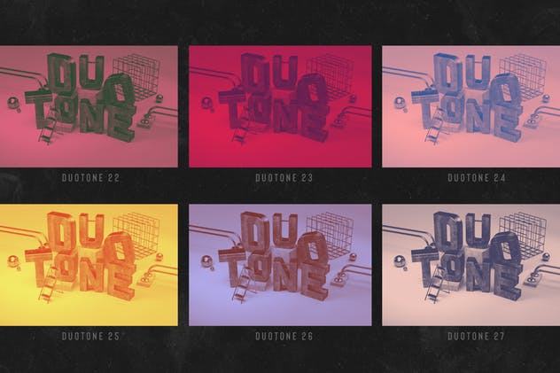 双色调照片调色PS动作 Duotone Photoshop Actions插图(9)