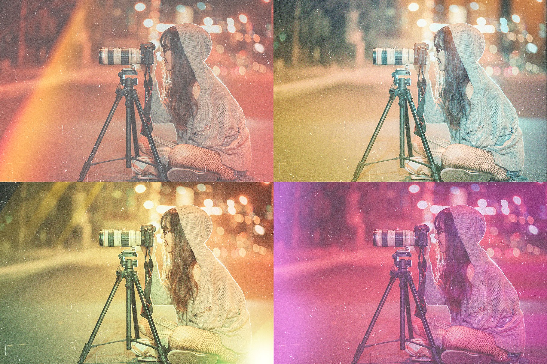 10款噪点幻彩光斑照片叠加风格照片处理PS动作 Hipstomatic Photoshop Effects插图(5)