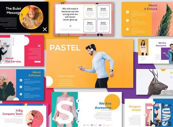 时尚现代的谷歌幻灯片模板PPT