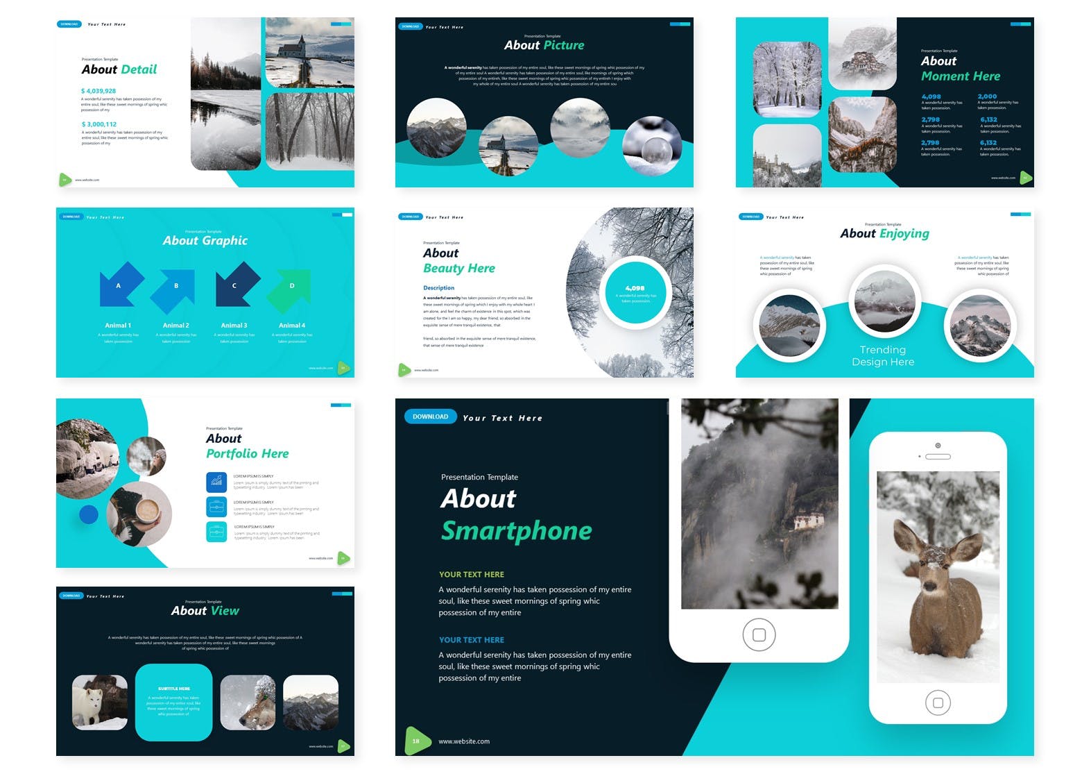 冬季元素排版风格素材库精选PPT模板 Snowie | Powerpoint Template插图(2)