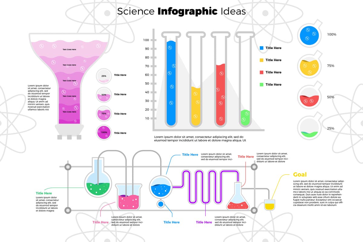 化学实验室信息图表幻灯片设计素材 Laboratory – Infographic插图