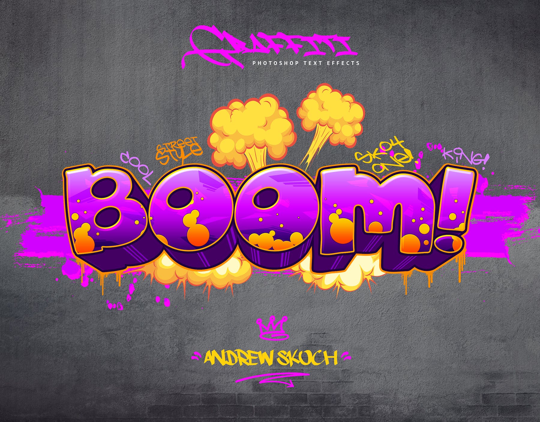 10款炫酷涂鸦效果字体样式PSD分层模板v2 Graffiti Text Effects – 10 PSD – vol 2插图(1)