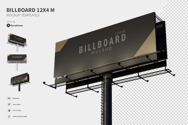 大型高速公路广告牌效果图样机素材库精选 Billboard – Mockup FH