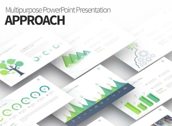 素材库下午茶：绿色清新的多用途PPT汇报模版下载[PPTX]