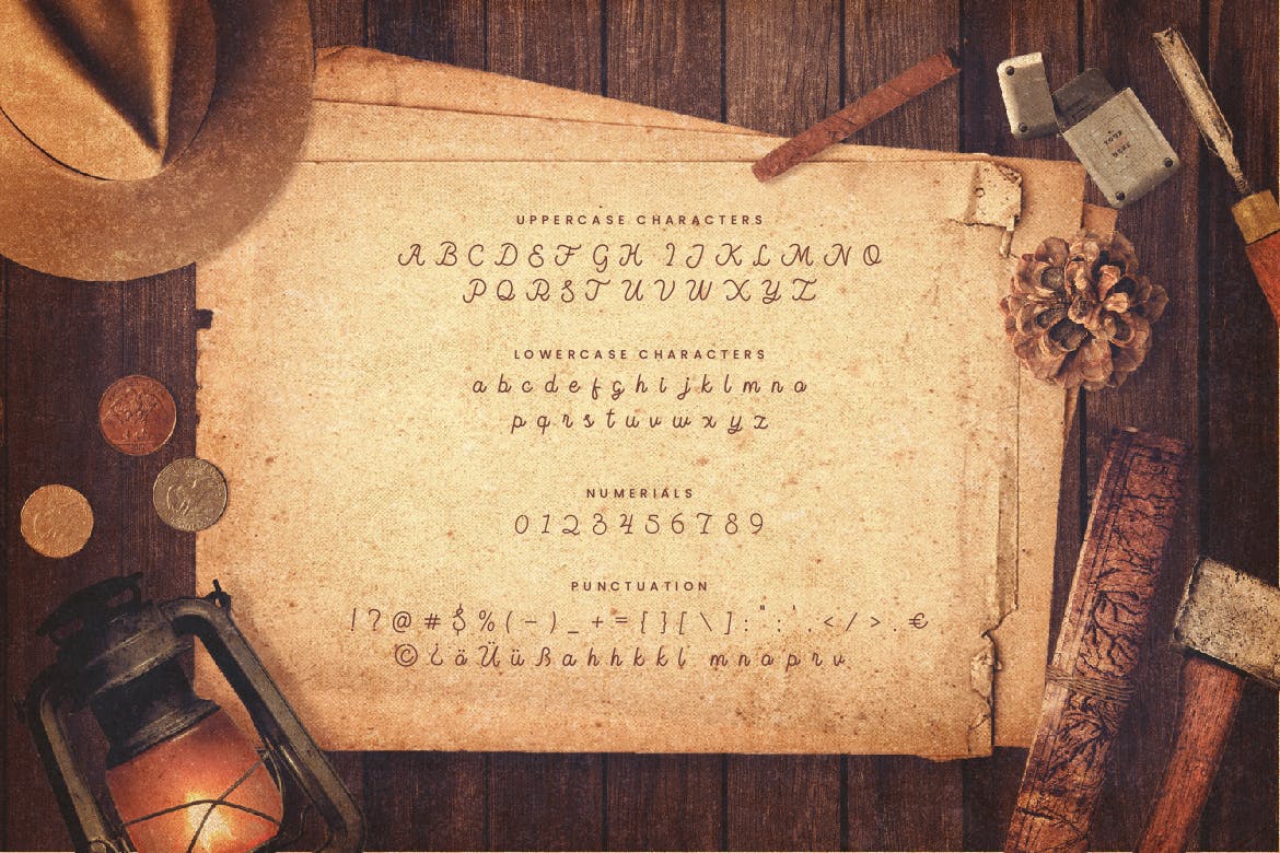 Monoline复古设计风格英文书法字体 The Wood – Vintage Monoline Script插图(4)