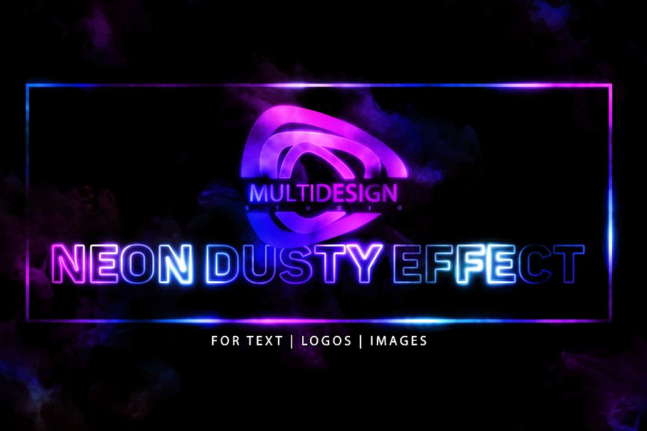 创意霓虹灯照片效果处理动作 Neon Dusty Effect插图