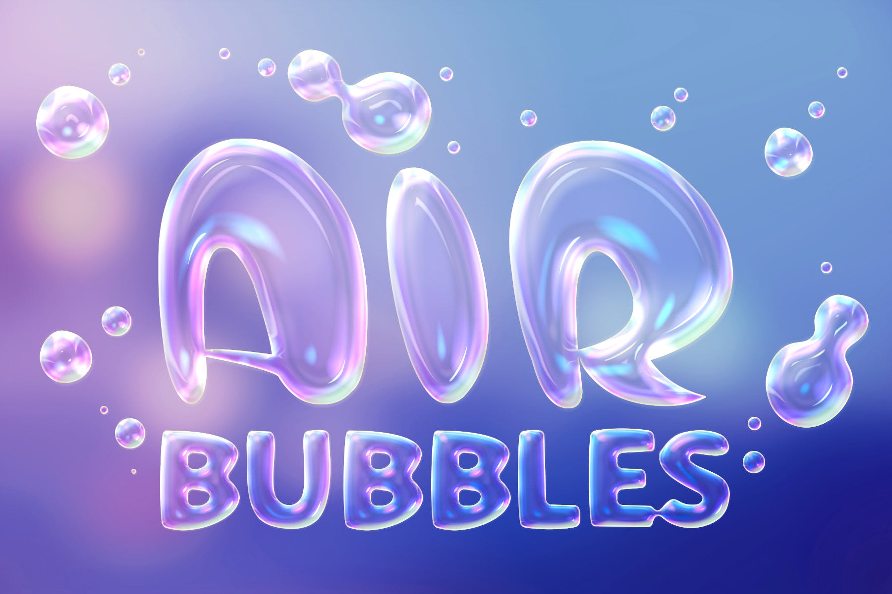 肥皂泡文字特效素材库精选PS动作 Soap Bubbles Photoshop Action插图(4)