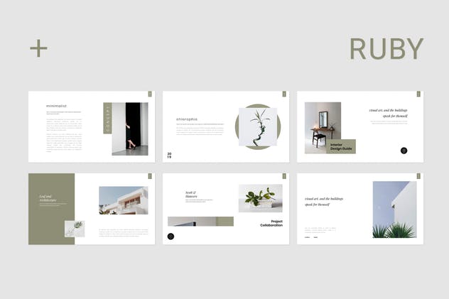 极简主义家居生活主题Google Slides品牌幻灯片模板 Griselle Google Slides插图(5)