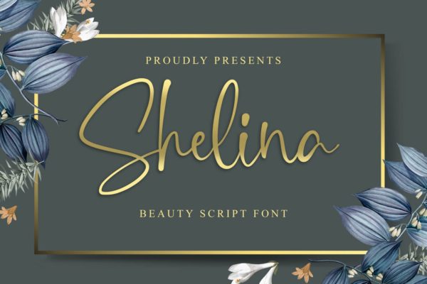 英文连笔书法字体素材库精选 Shelina Beauty Script Font