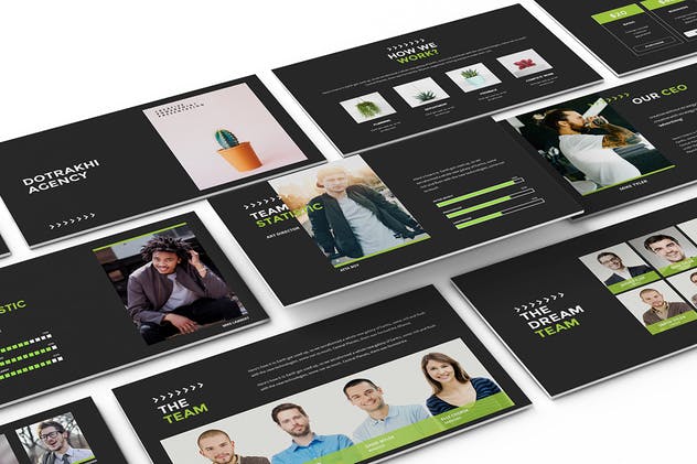 极简主义创意酷黑主题PPT幻灯片模板 Dotrakhi – Creative Minimal Powerpoint Template插图(2)