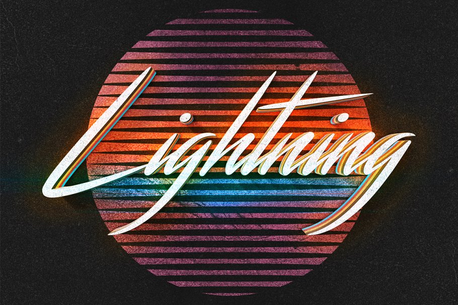 80s年代风格文本风格图层样式 80s Text Effects Minibundle插图(1)