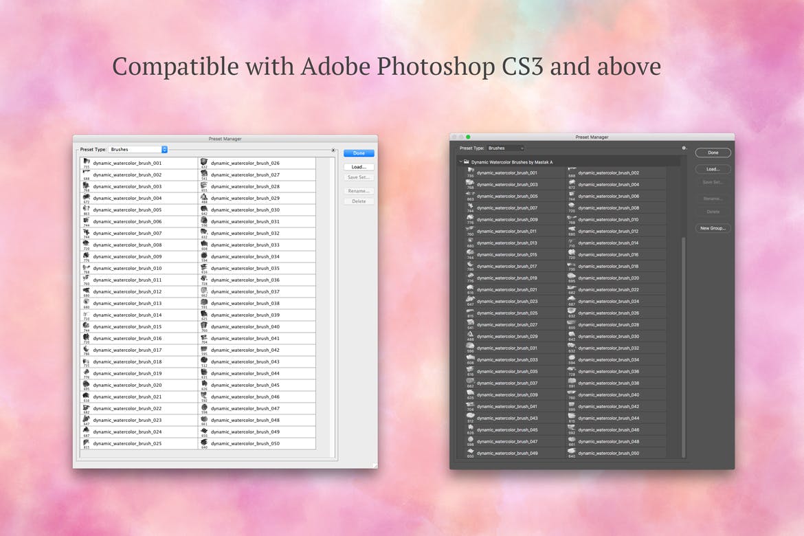 50个手工水彩笔刷笔触图形PS笔刷#1 Watercolor Brush Set #1插图(6)