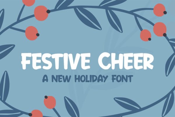 节日主题设计风格英文无衬线装饰字体素材库精选 Festive Cheer Font