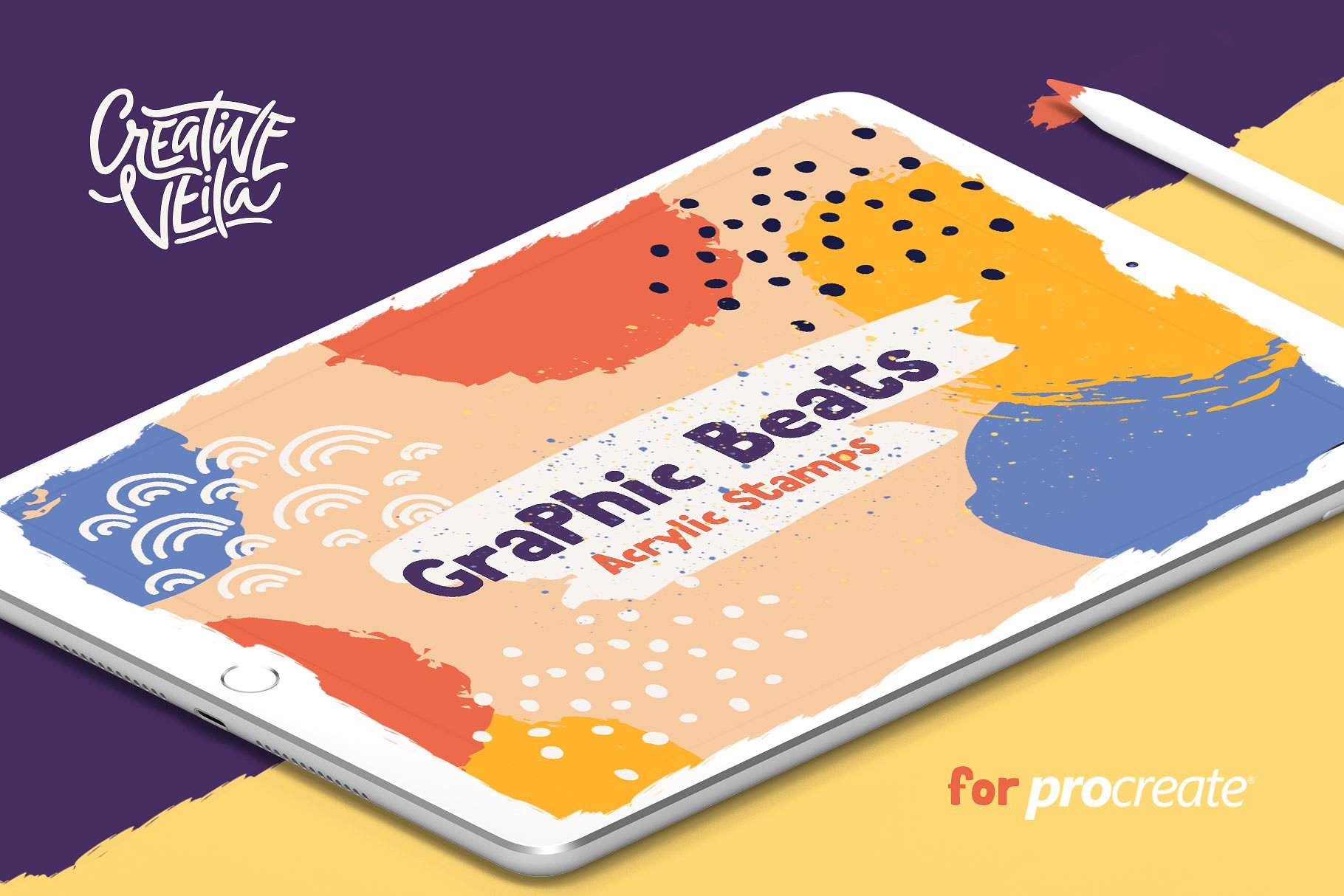 一大批艺术笔刷合辑下载 Graphic Beats Brushes for ProCreate [abr]插图