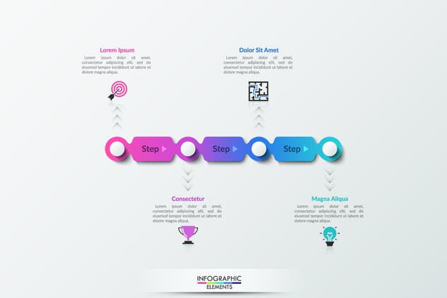 项目策划PPT模板信息图表矢量素材v14 Pure Shape Infographic. Part 14插图(8)