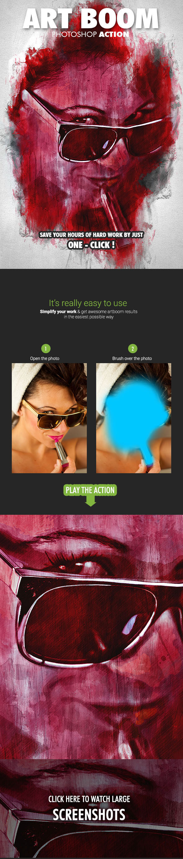 大师级水彩艺术画效果的PS动作 Art Boom Photoshop Action [atn]插图