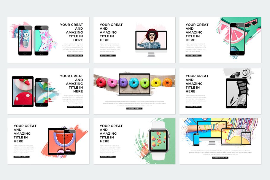 多用途现代时尚潮人元素幻灯片模板 Modern Powerpoint插图(4)