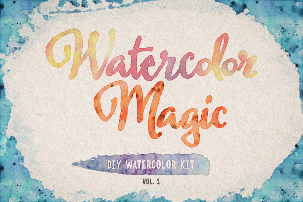 DIY水彩插画设计工具包v1(样式/PS笔刷/纹理) Watercolor Magic Volume 1插图