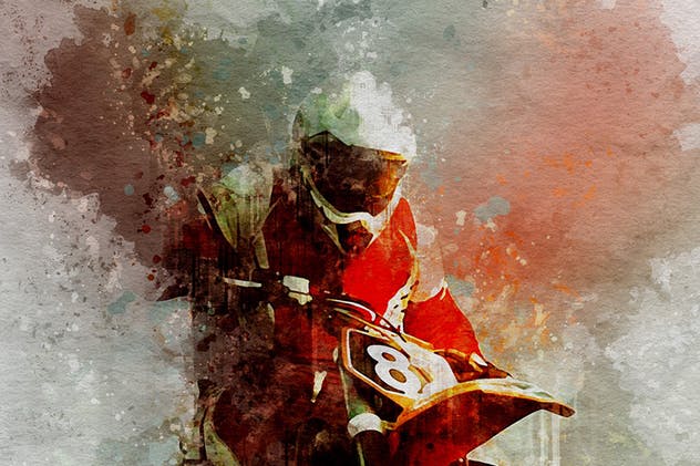 油画泼墨效果PS动作 Splash Art Photoshop Action插图(2)