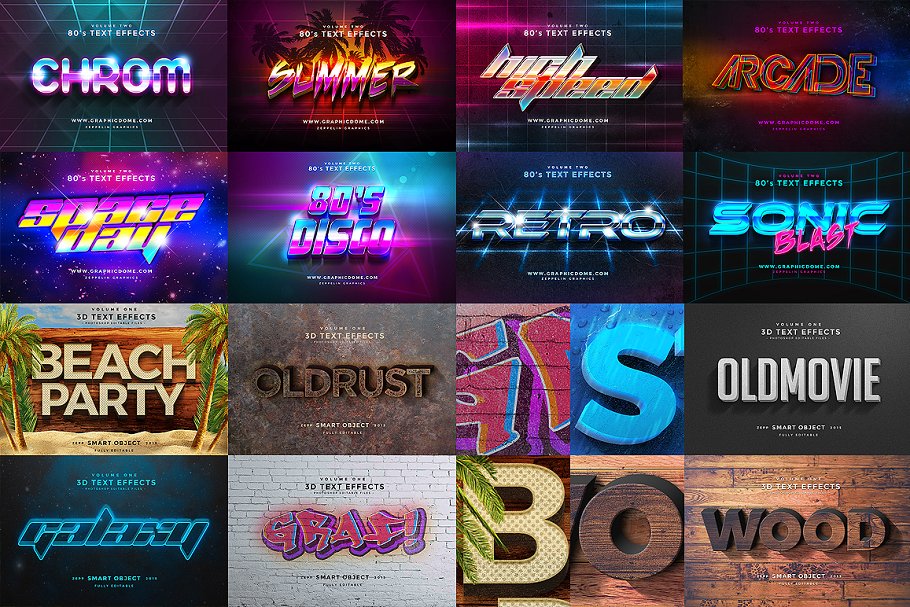 50款文本文字效果PSD模板 50 Text Effects Bundle插图(2)