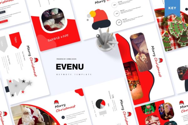 圣诞节主题Keynote幻灯片设计模板 Evenue | Keynote Template